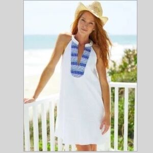 NWT Cabana Life White Embroidered Eyelet Halter